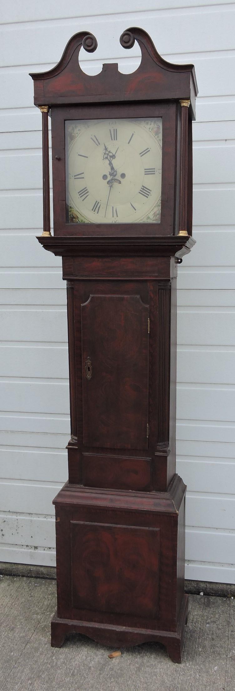 Early tall case grandfather clock, (1 of 1)