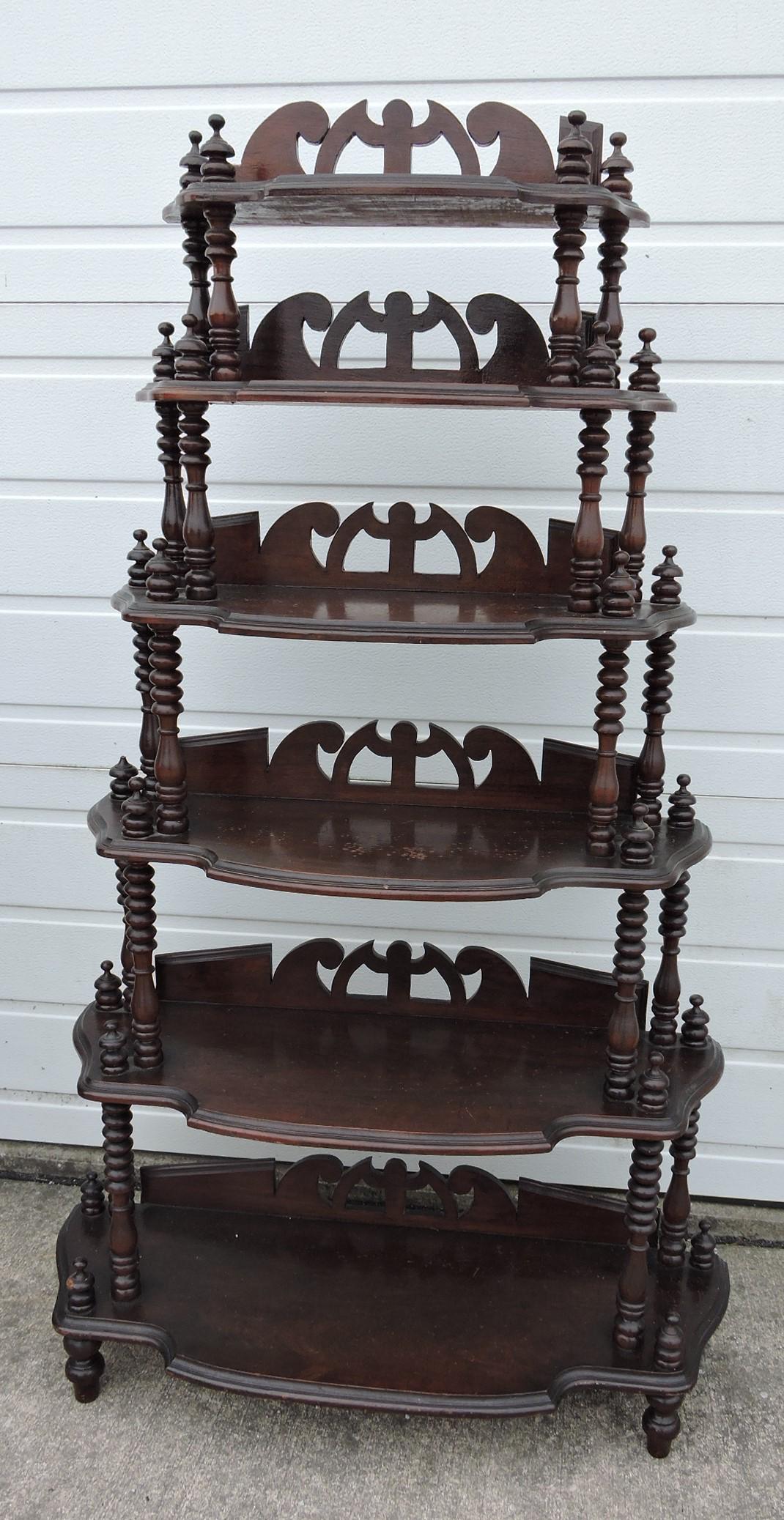 Walnut whatnot shelf, some losses, (1 of 1)