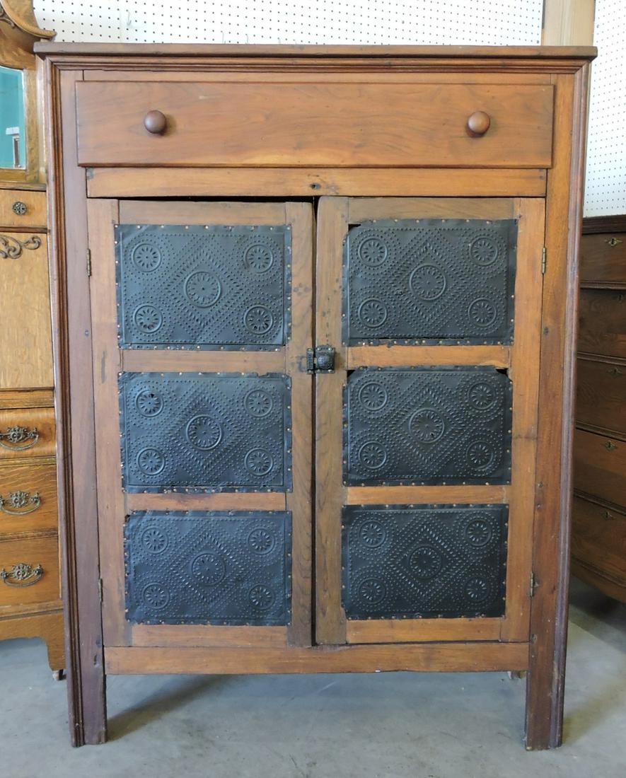 Walnut pie safe with pierced tin (1 of 1)