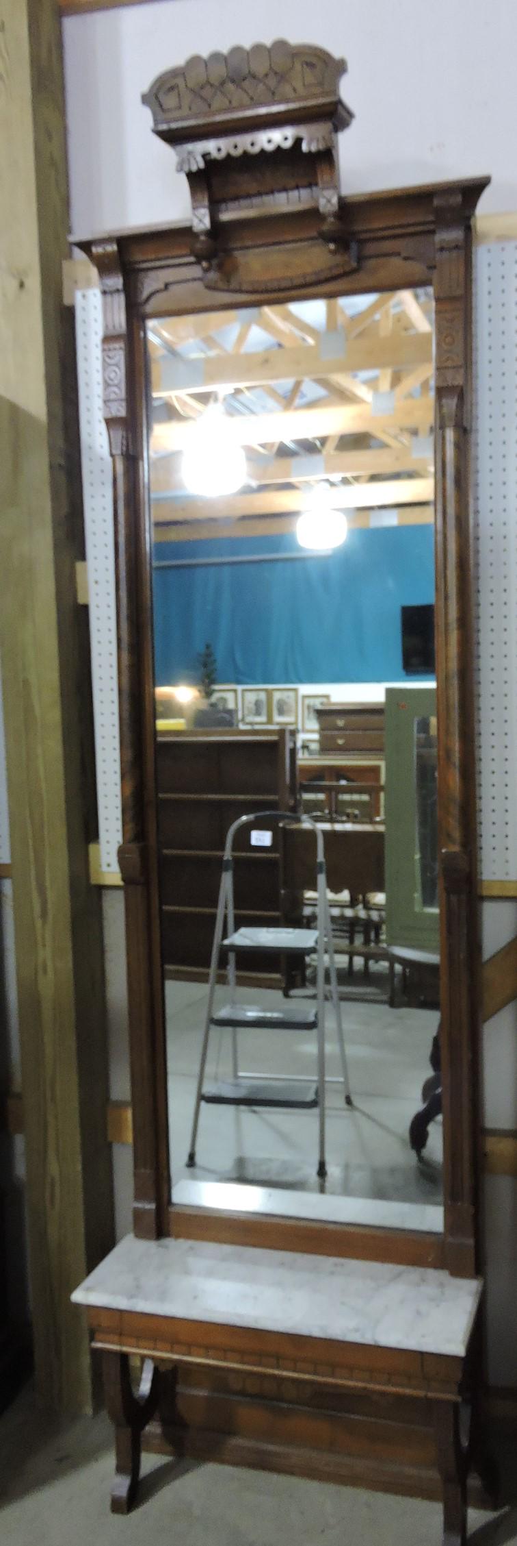 Walnut Victorian pier mirror with (1 of 2)