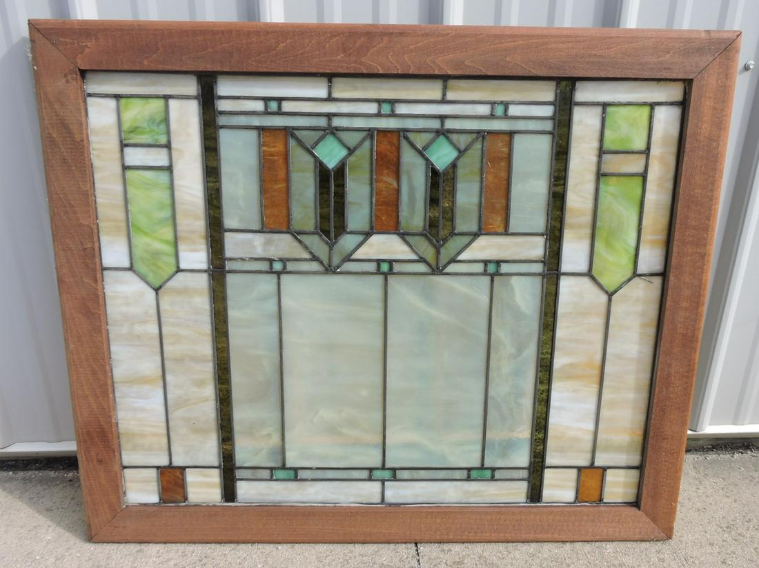 Stained glass leaded window, 28"h, (1 of 1)