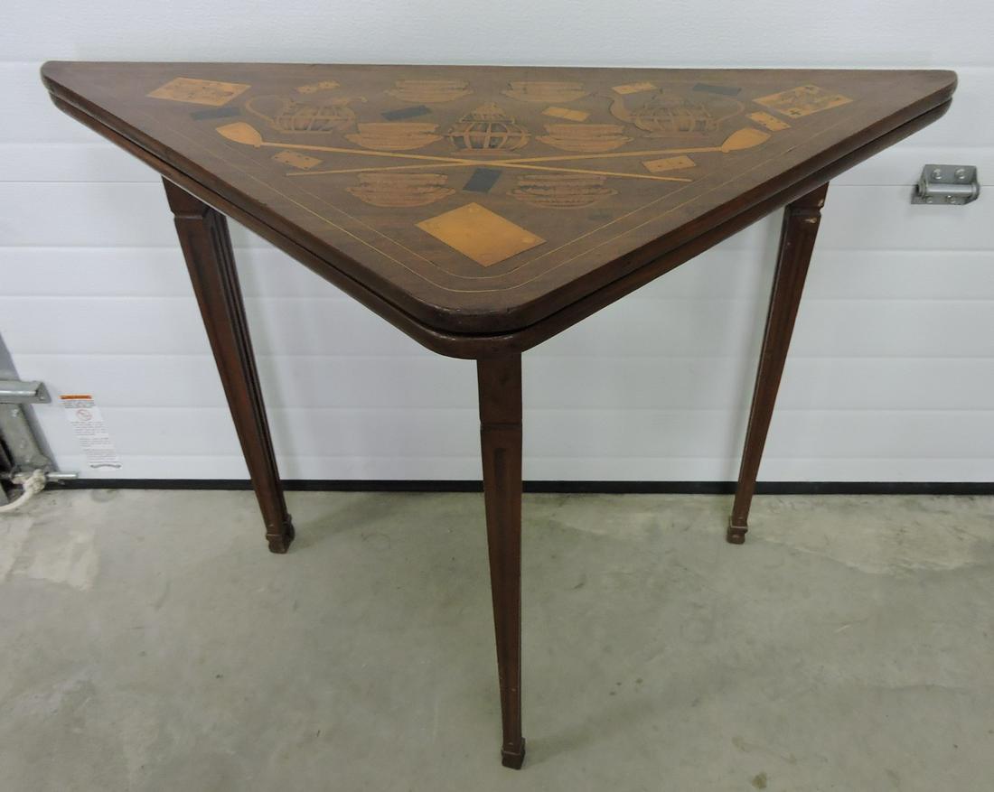 Gateleg game table with inlaid top (1 of 2)