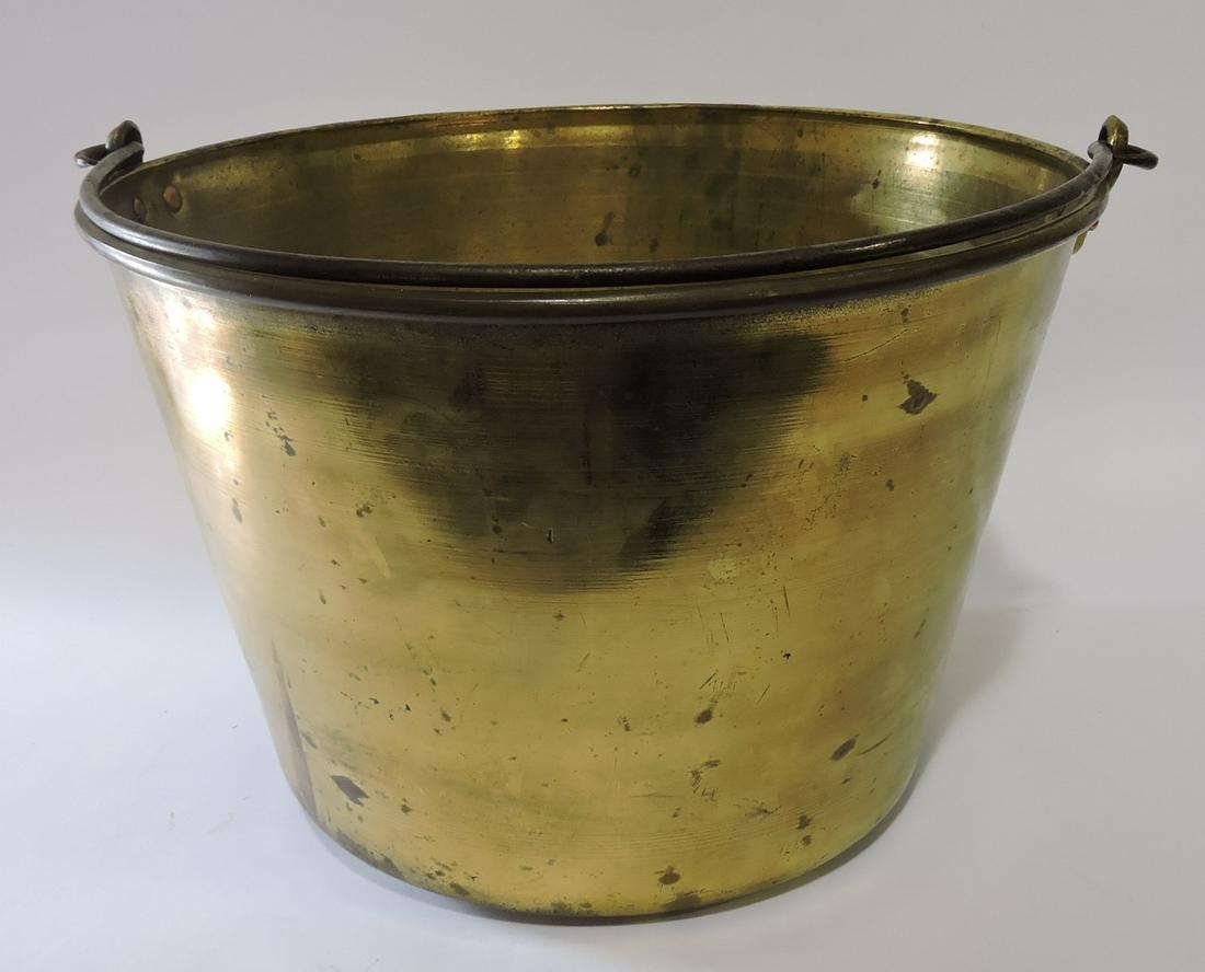 Brass kettle, 18"d: .