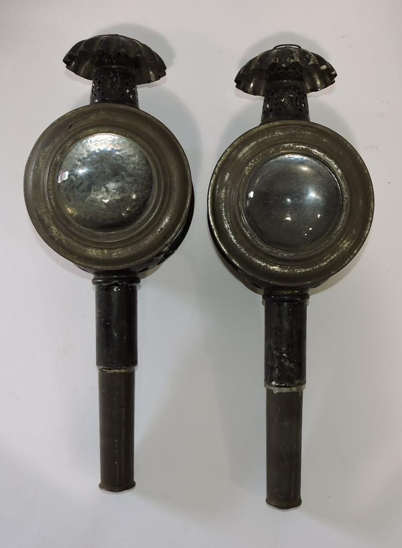 Pair of early tin coach lights, 15" (1 of 1)