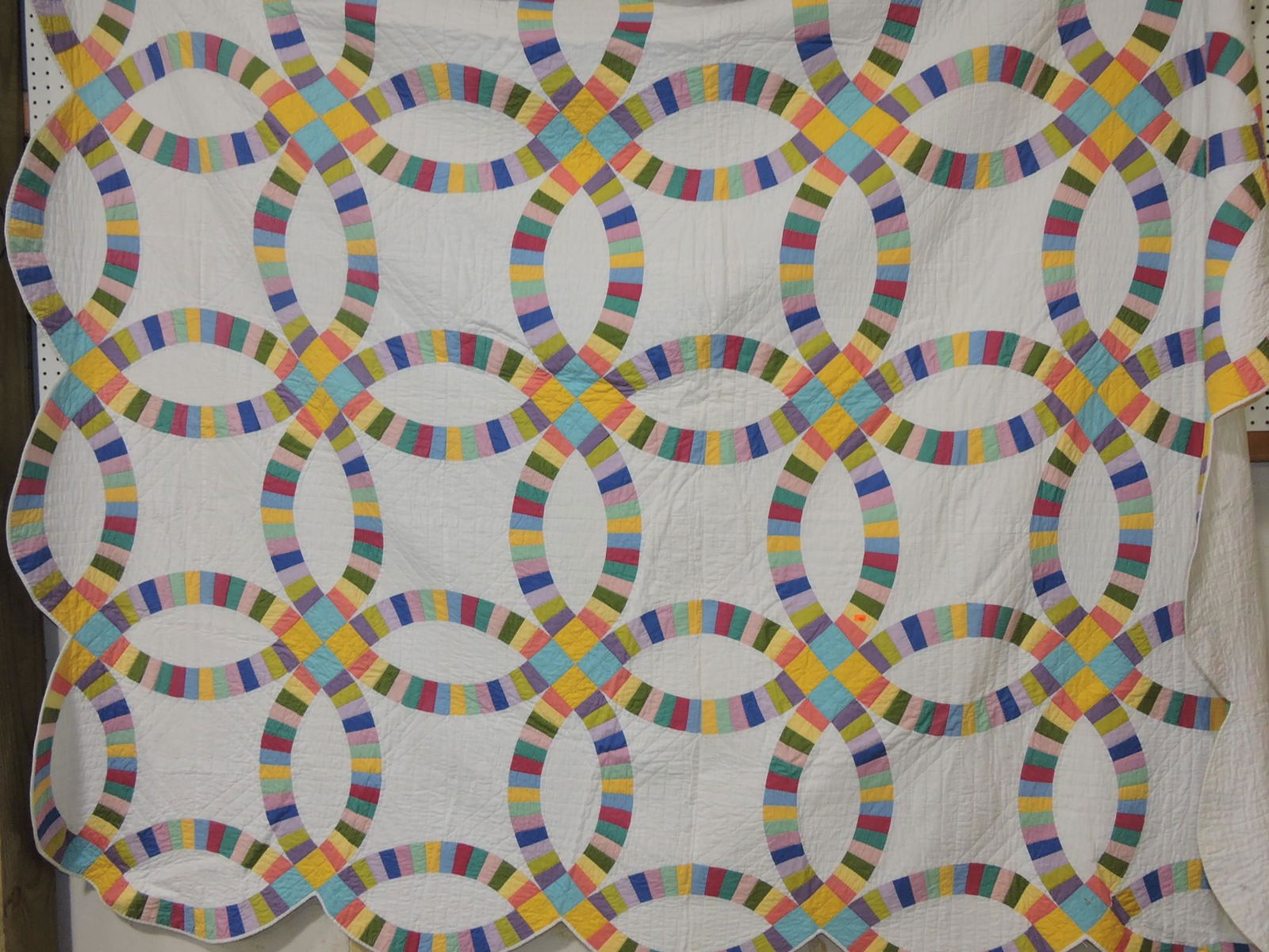 Antique quilt, double wedding ring, (1 of 1)