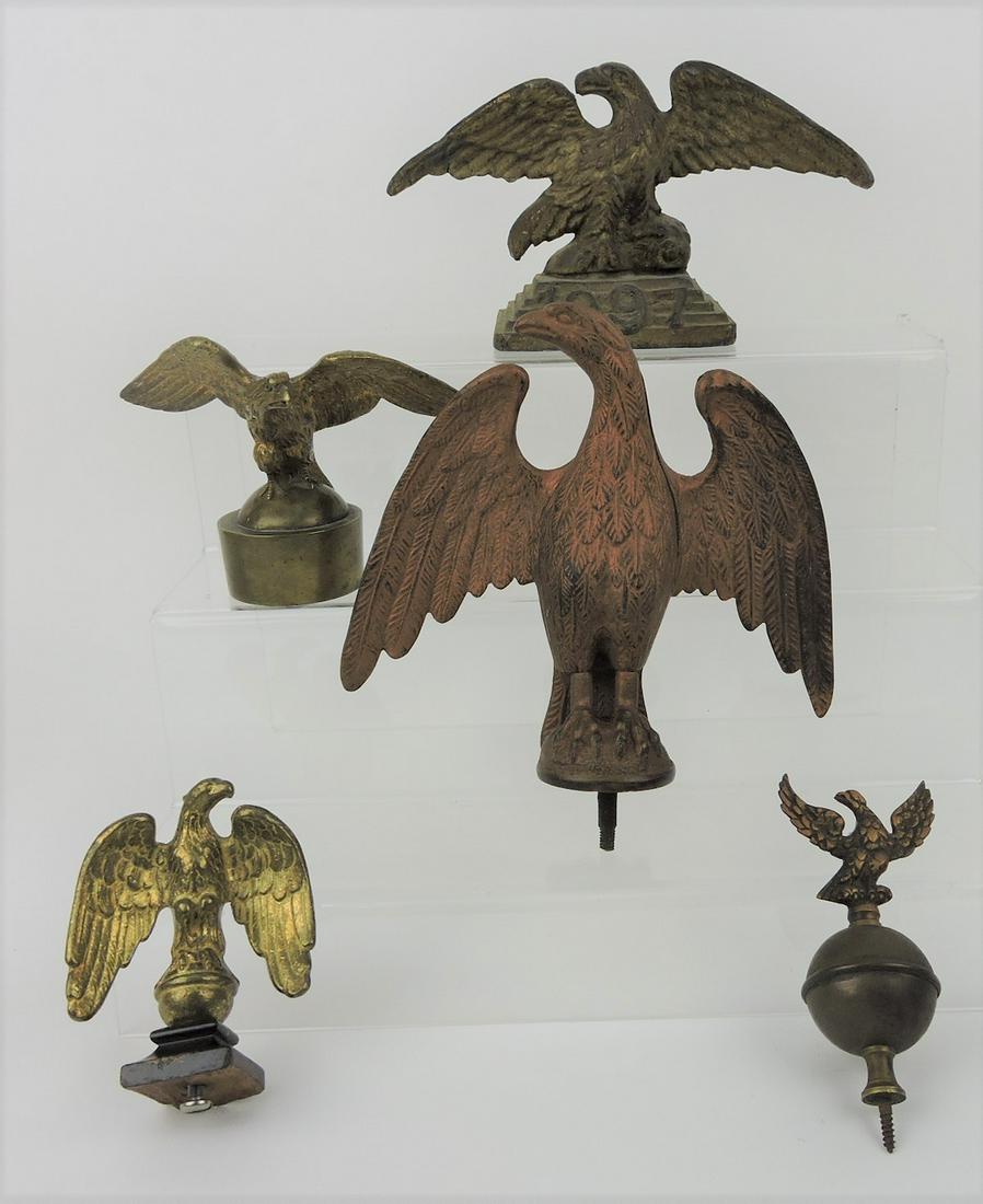 Lot  of 5 brass and iron eagle flag (1 of 1)