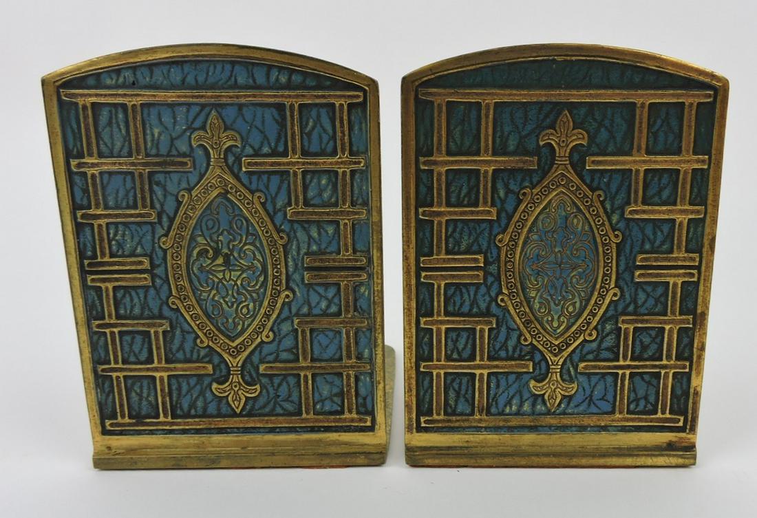 Bronze Tiffany Studios, New York: pair of bookends, #1615