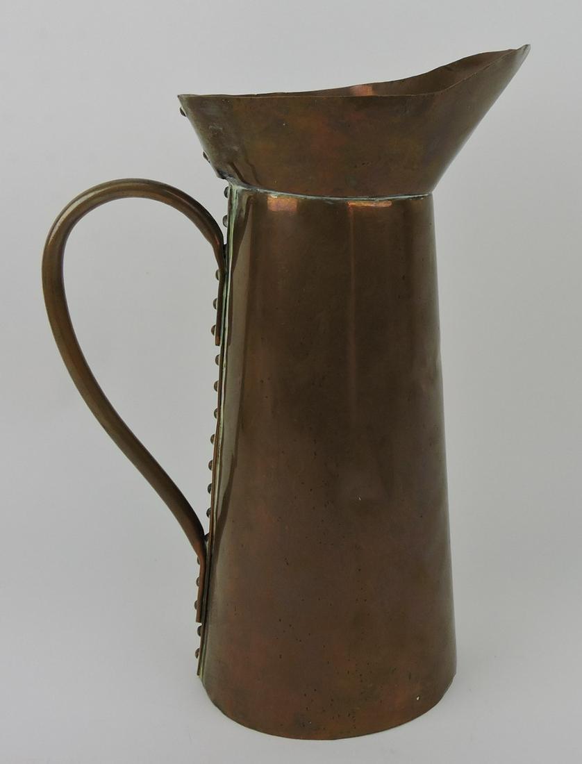 Copper pitcher, 12": .