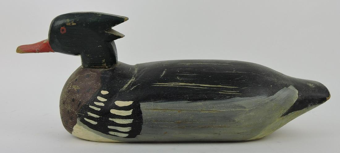 Early wooden duck decoy, 16" (1 of 3)