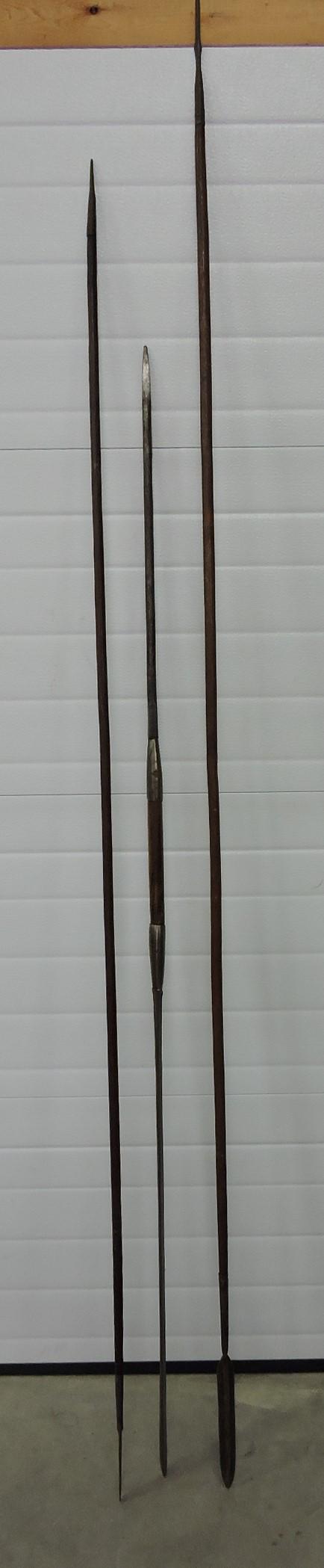 Lot of 3 African spears, 90", 81", & 70" (1 of 4)