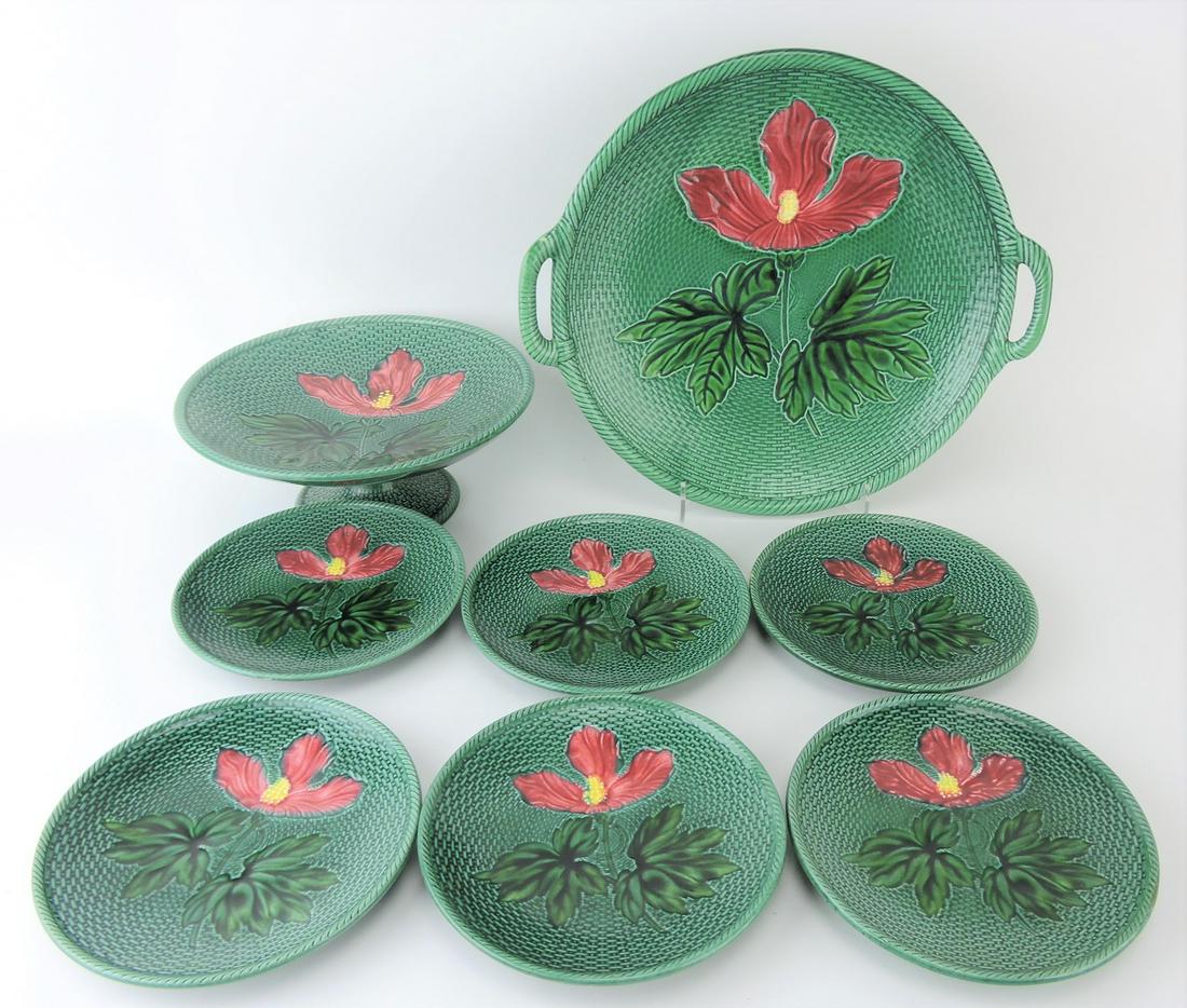 German majolica 8 piece dessert set (1 of 1)