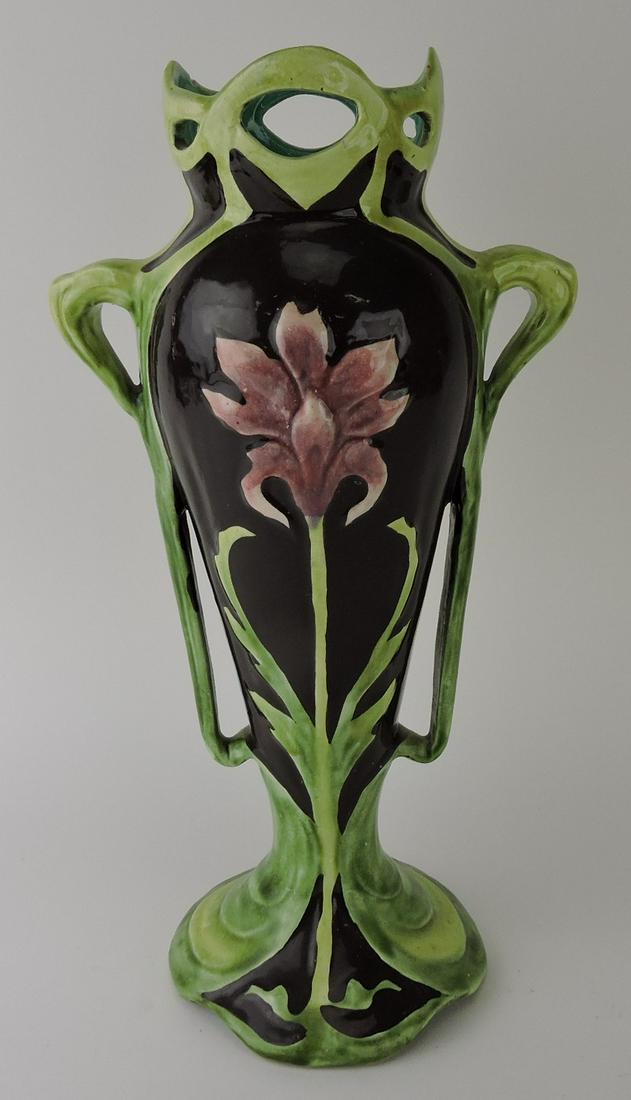 Continental majolica vase, 16", (1 of 1)