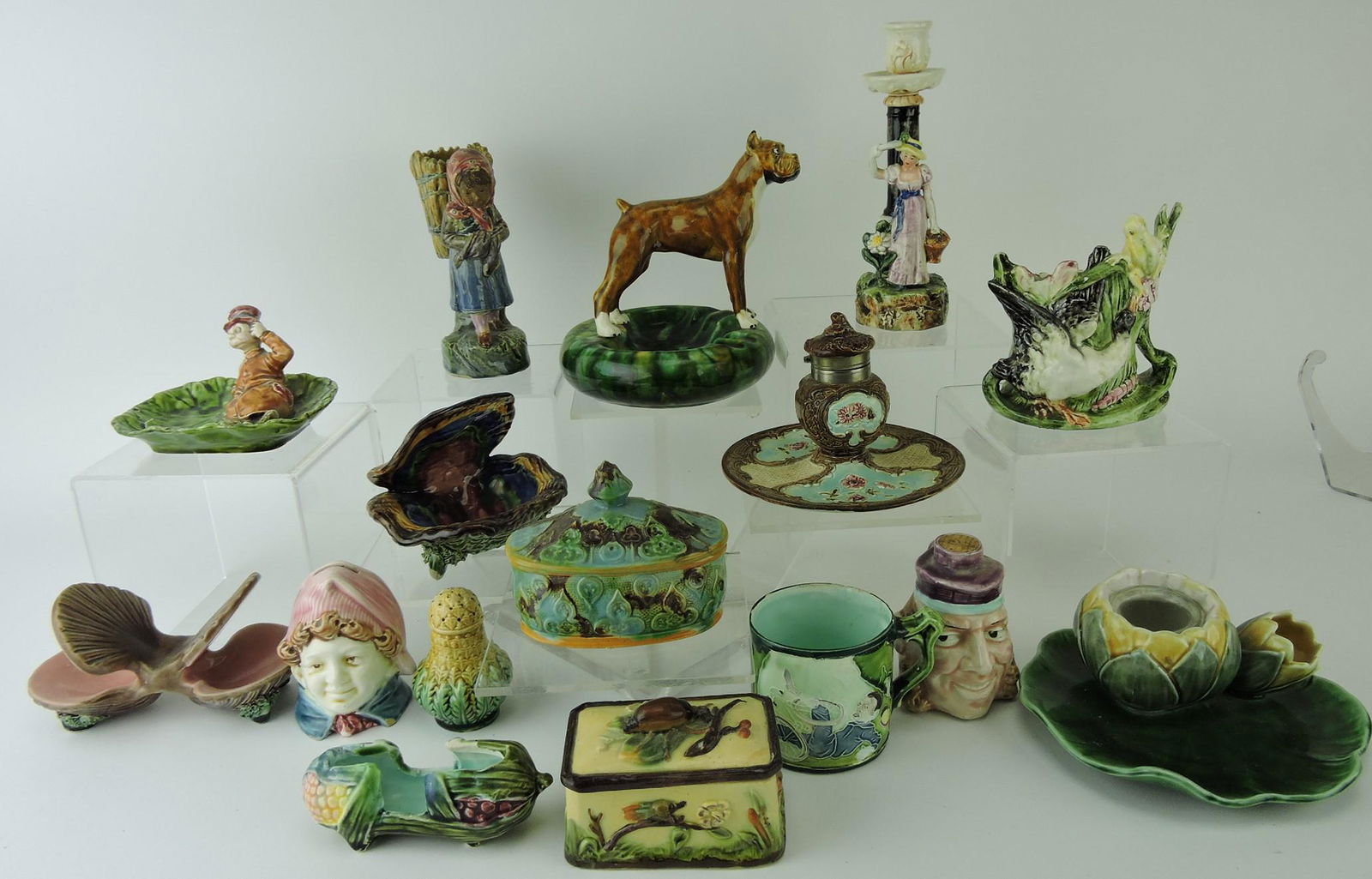 Majolica lot of 16 assorted items (1 of 1)
