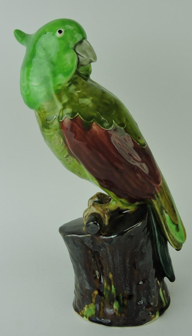 Majolica glazed porcelain parrot, 11" (1 of 1)