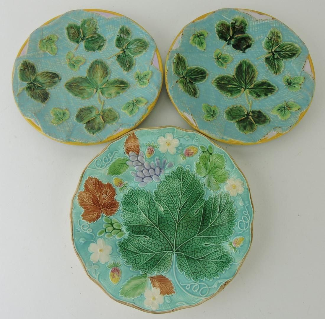 Majolica lot of 2 George Jones plates and (1 of 1)