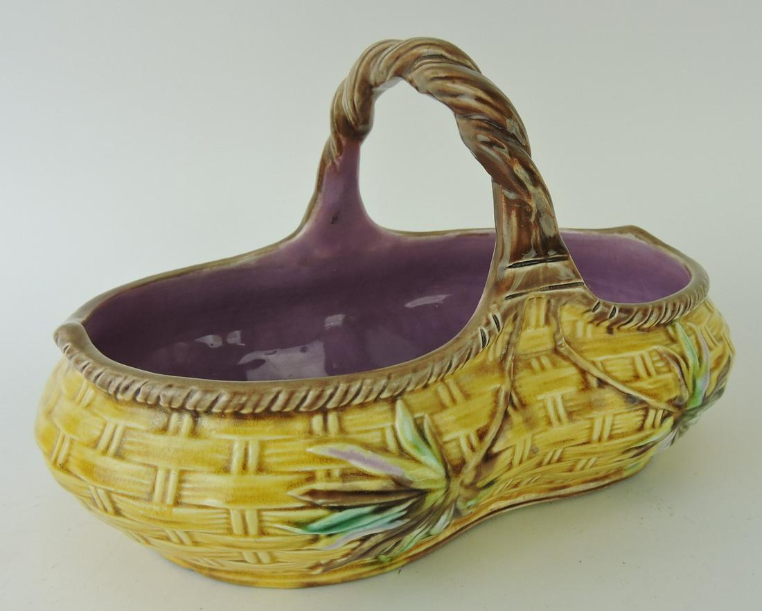 Banks & Thorley bamboo majolica basket, (1 of 1)