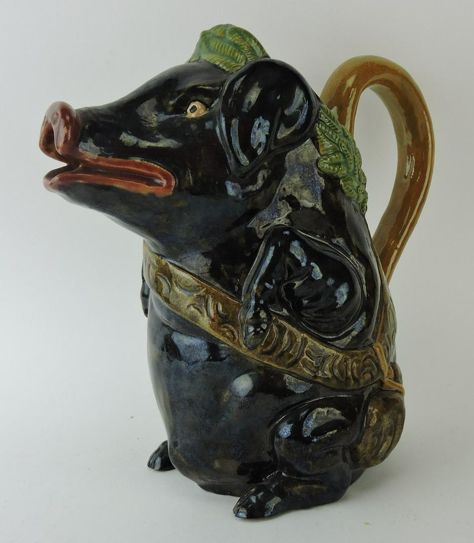 Portugal majolica pig pitcher, 9 1/2" (1 of 1)