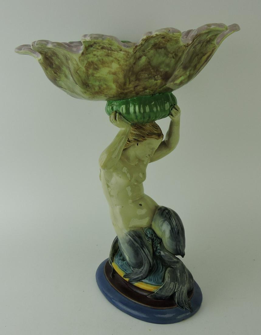 Minton majolica mermaid shell compote, (1 of 1)