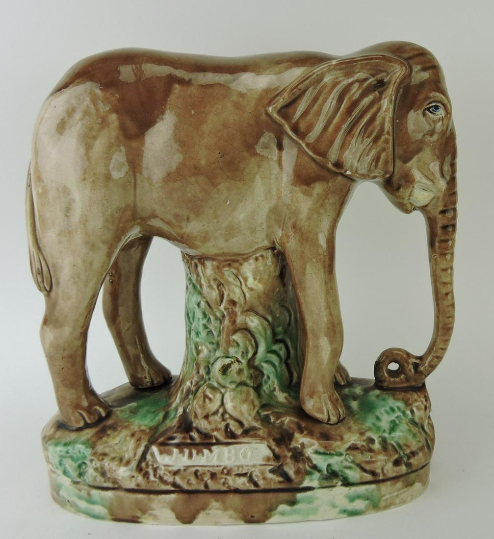 Majolica "Jumbo" elephant figure, 11" (1 of 1)