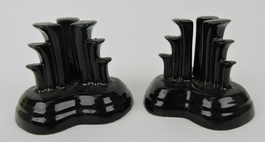 Fiesta Post 86 pair pyramid candle holders, (1 of 1)