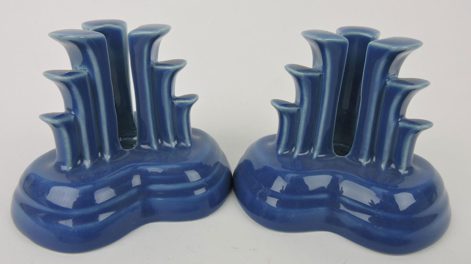 Fiesta Post 86 pair pyramid candle holders, (1 of 1)