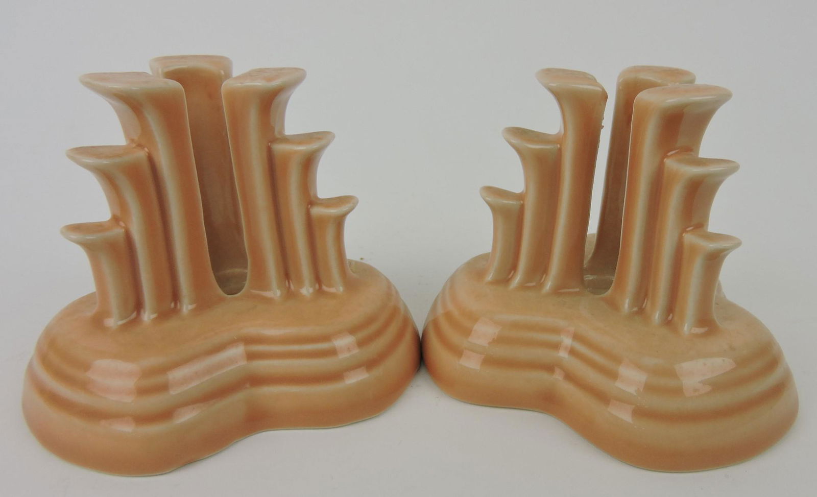 Fiesta Post 86 pair pyramid candle holders, (1 of 1)
