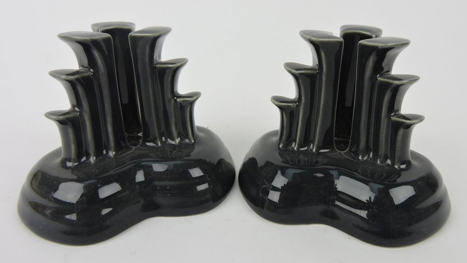 Fiesta Post 86 pair pyramid candle holders, (1 of 1)