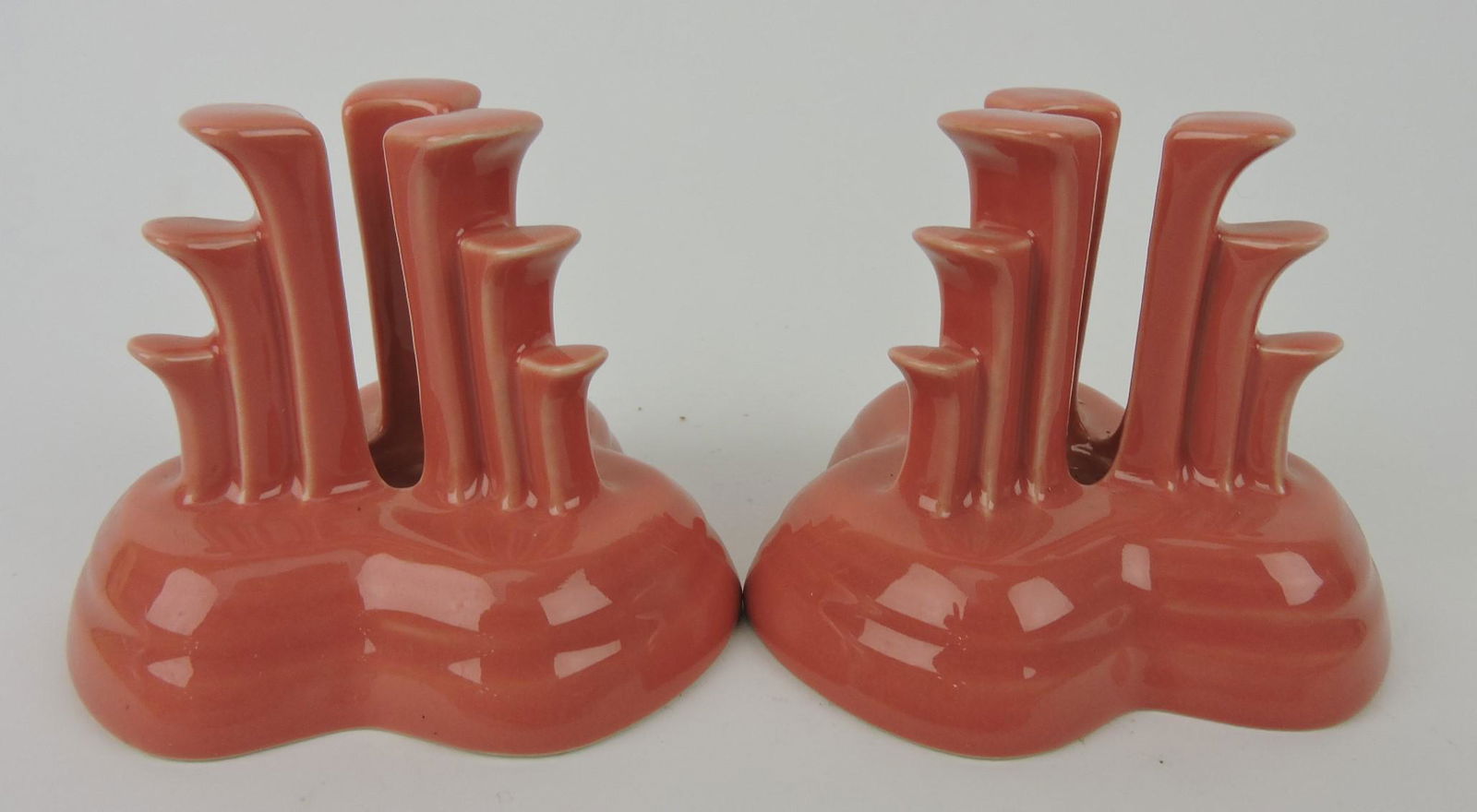Fiesta Post 86 pair pyramid candle holders, (1 of 1)