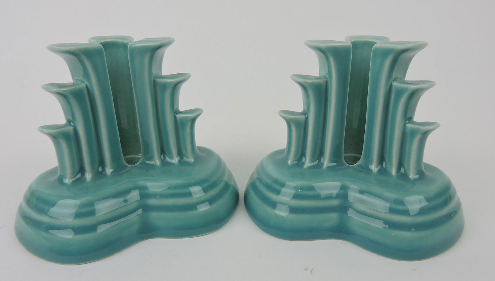 Fiesta Post 86 pair pyramid candle holders, (1 of 1)