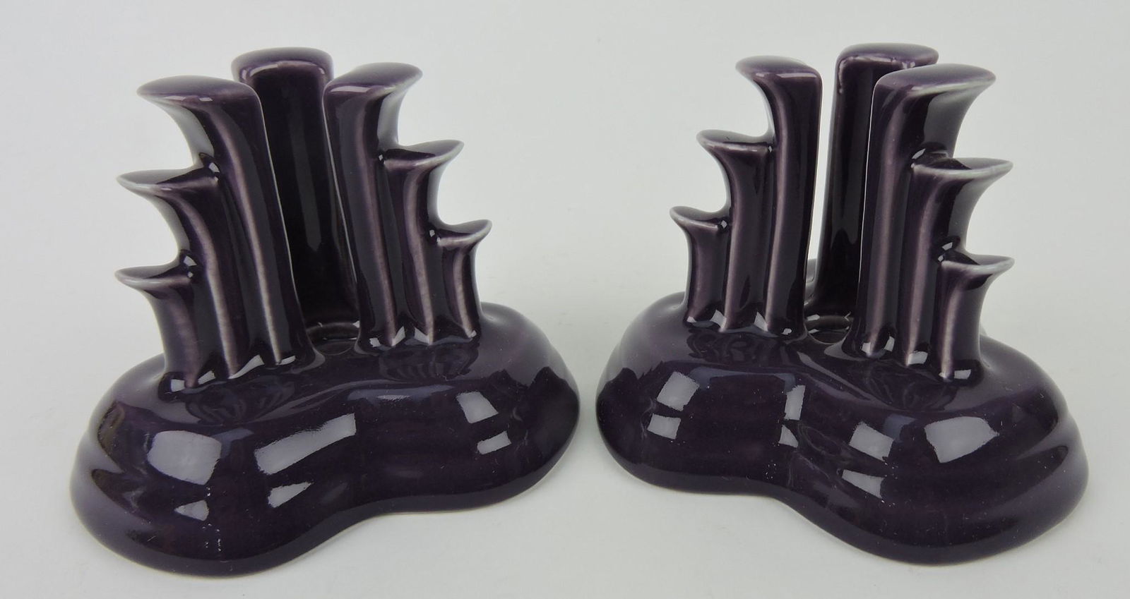 Fiesta Post 86 pair pyramid candle holders, (1 of 1)