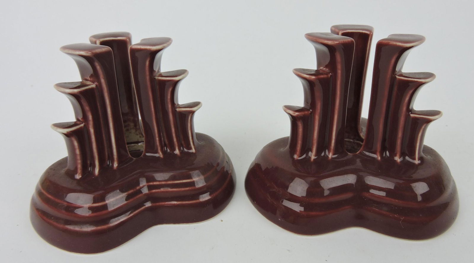 Fiesta Post 86 pair pyramid candle sticks, (1 of 1)