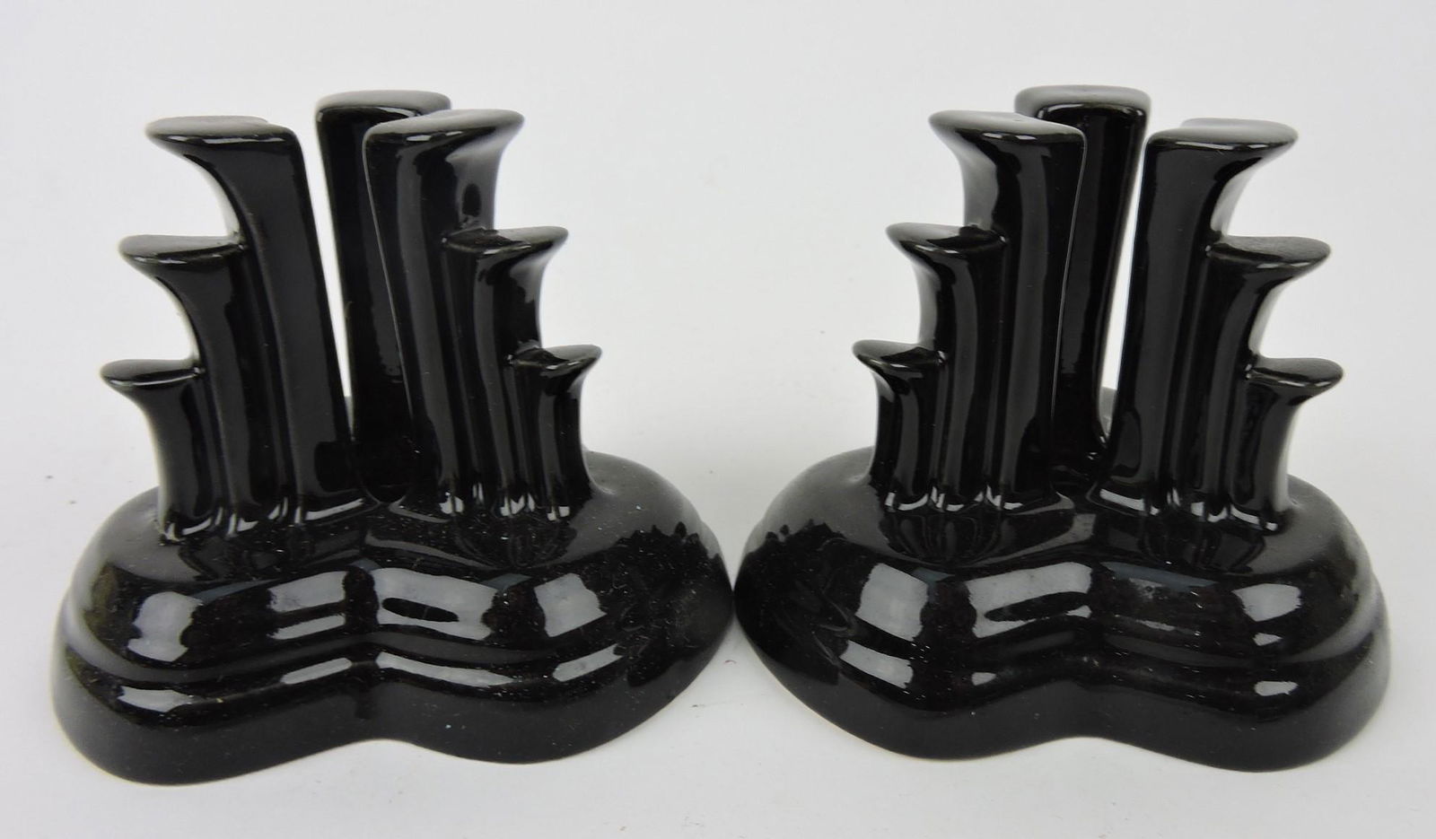 Fiesta Post 86 pair pyramid candle sticks, (1 of 1)