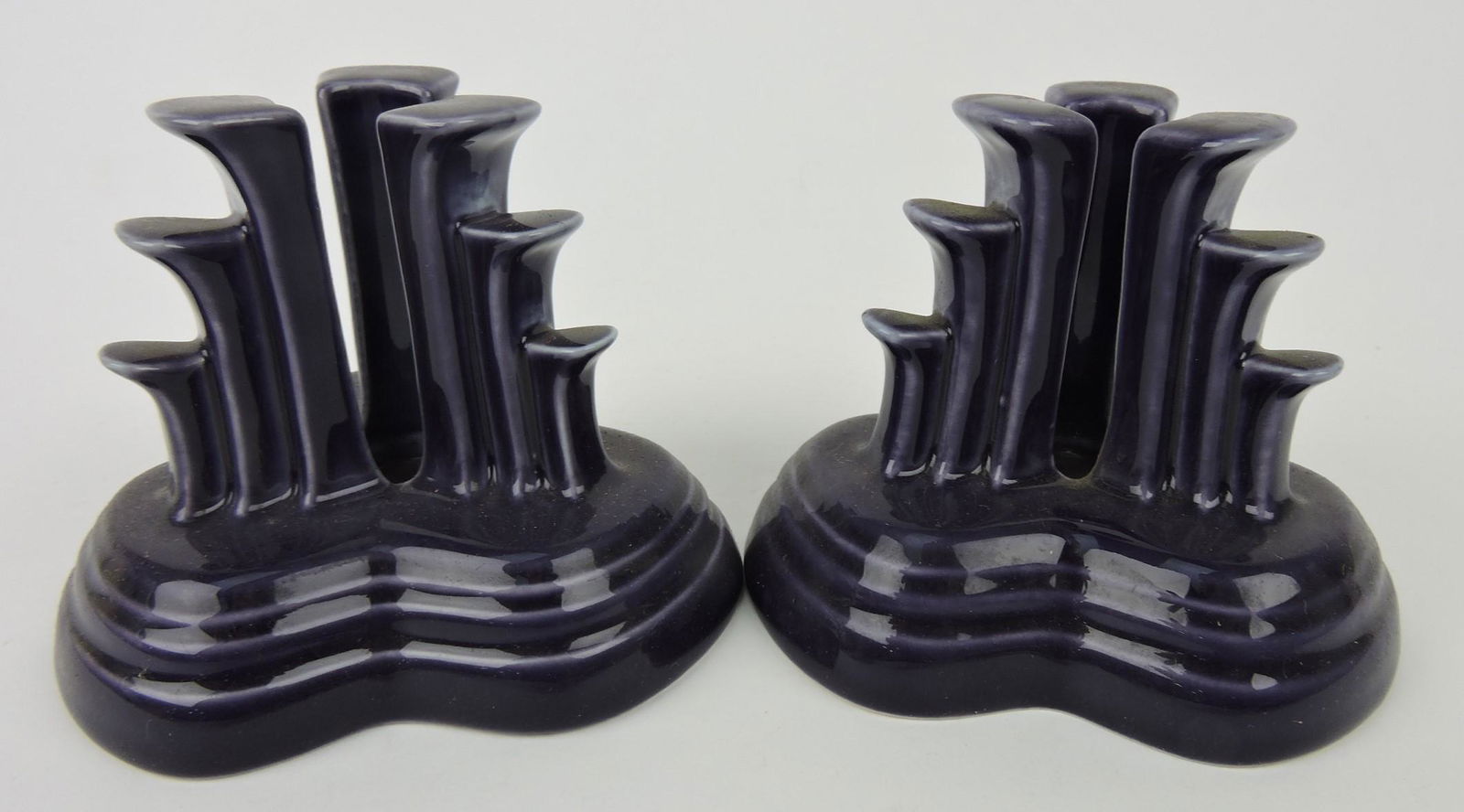 Fiesta Post 86 pair pyramid candle sticks, (1 of 1)