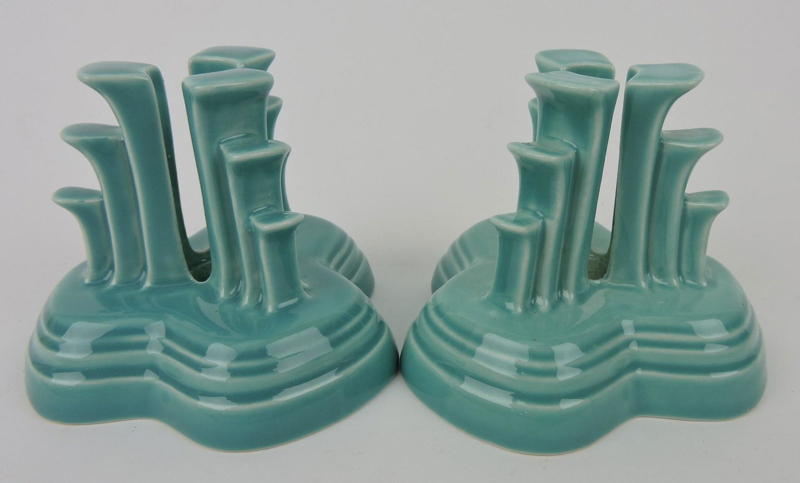 Fiesta Post 86 pair pyramid candle sticks, (1 of 1)
