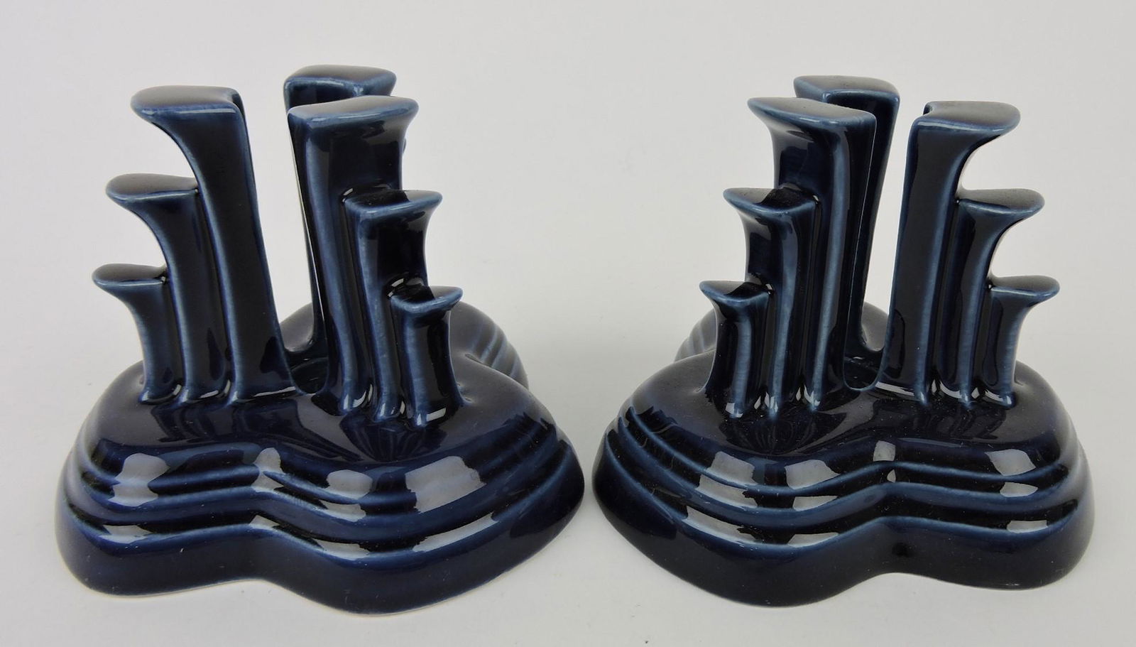 Fiesta Post 86 pair pyramid candle sticks, (1 of 1)