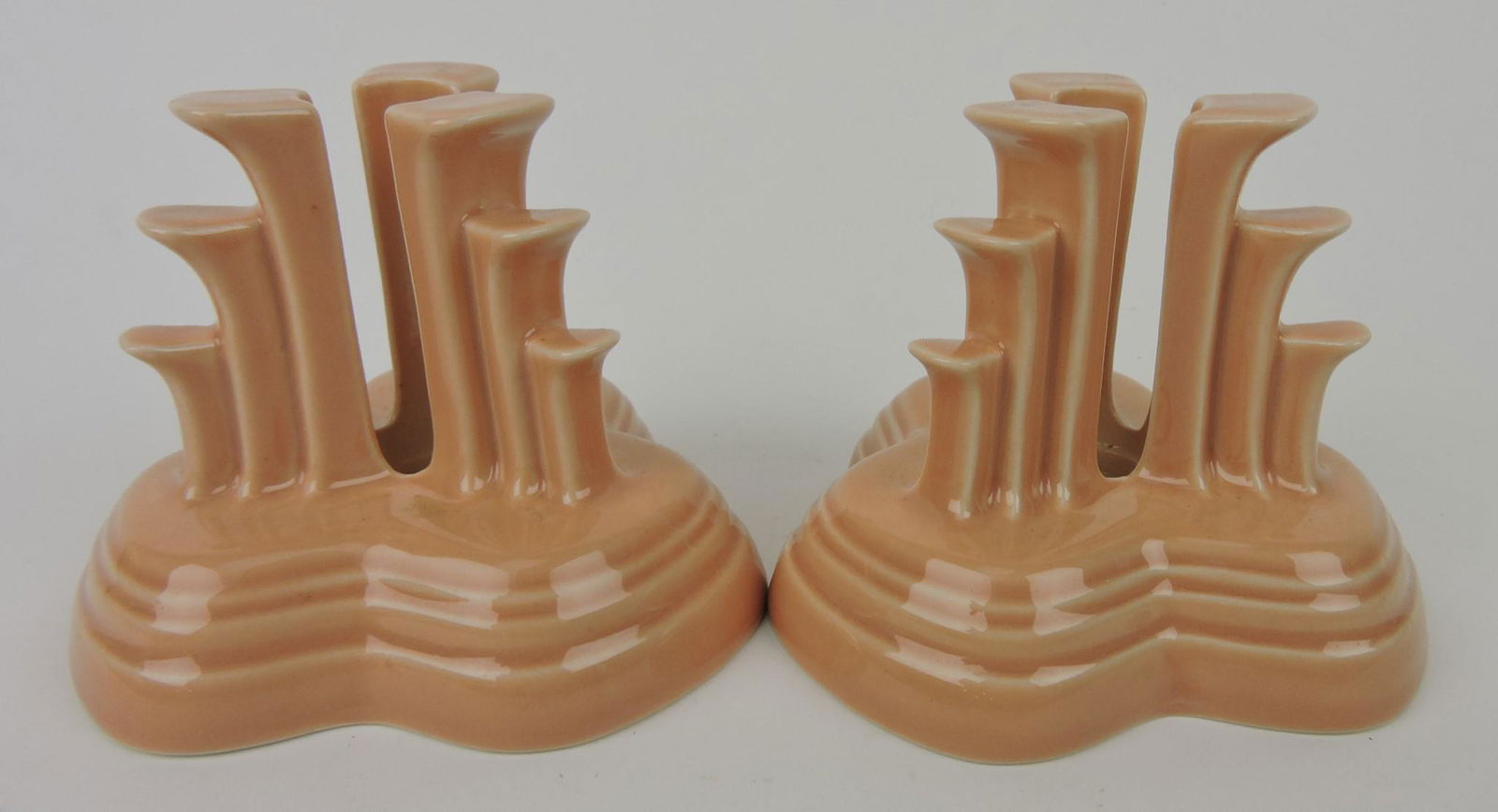 Fiesta Post 86 pair pyramid candle sticks, (1 of 1)