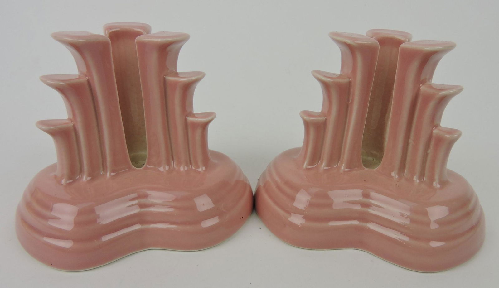 Fiesta Post 86 pair pyramid candle sticks, (1 of 1)