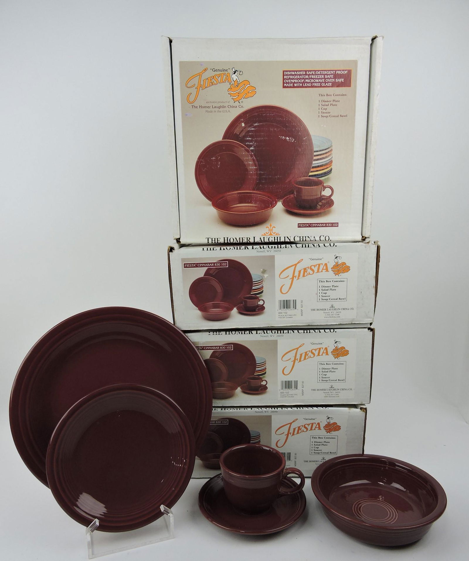 Fiesta Post 86 lot of 4 cinnabar 5 piece (1 of 1)