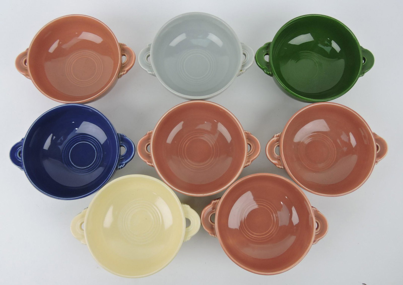 Fiesta cream soup group, 8 mixed: .