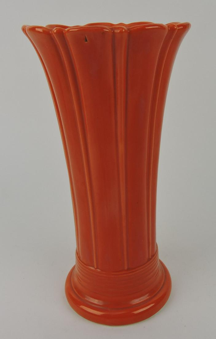 Fiesta 10" flower vase, red, factory burr (1 of 2)