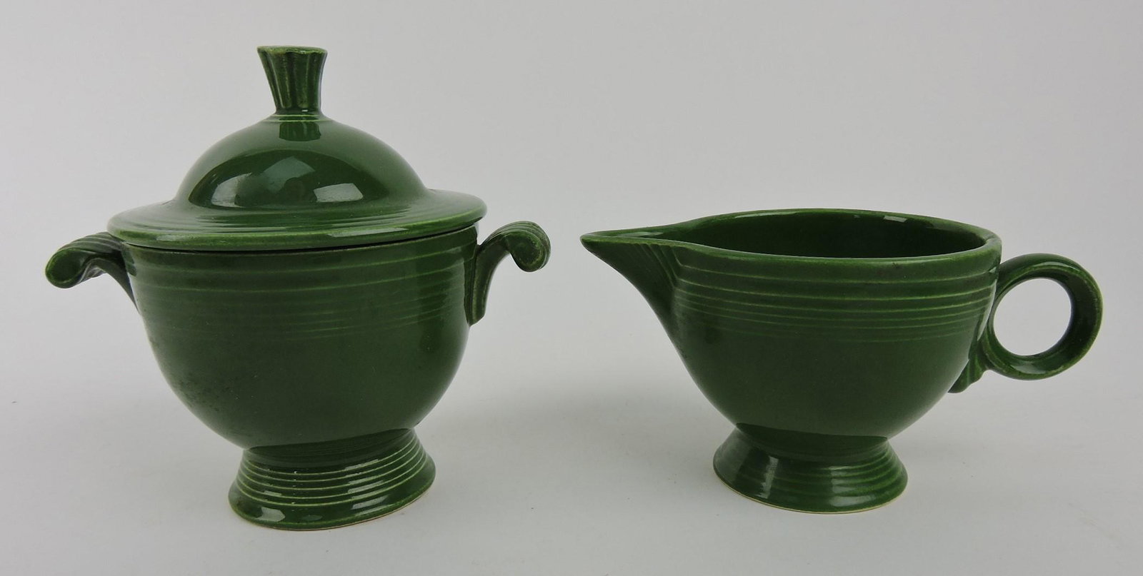 Fiesta cream & sugar, dark green: .