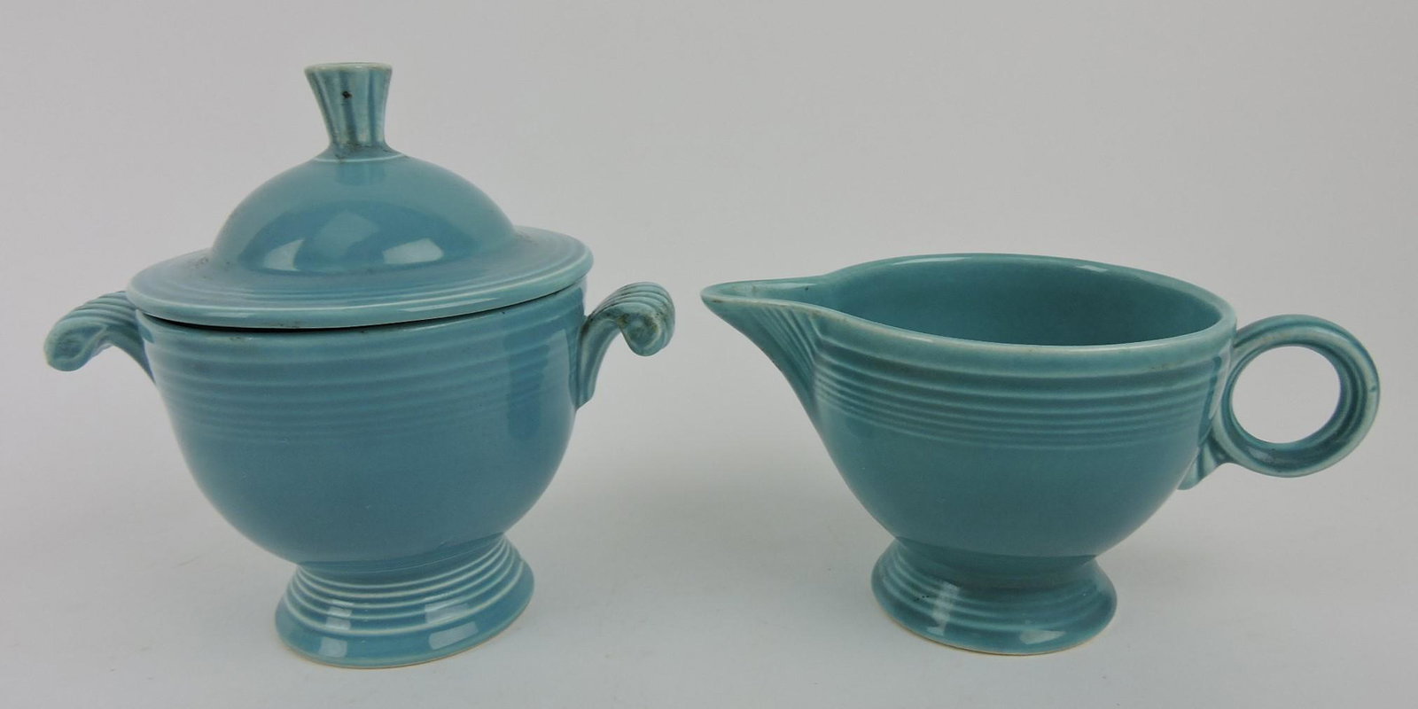 Fiesta cream & sugar, turquoise: .