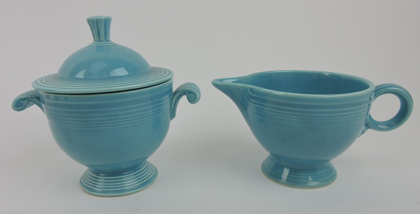 Fiesta cream & sugar, turquoise: .