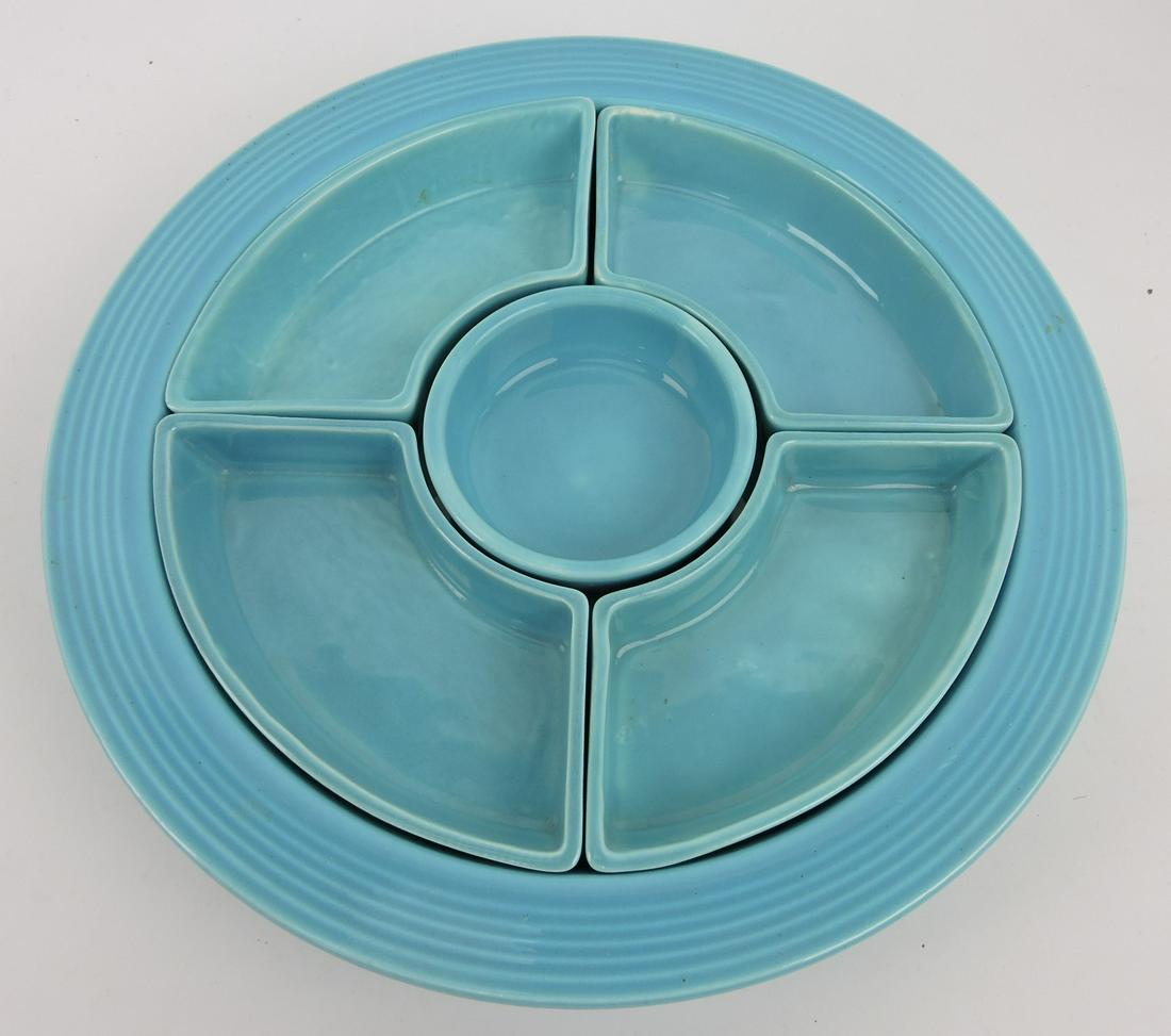 Fiesta relish tray, turquoise (1 of 1)
