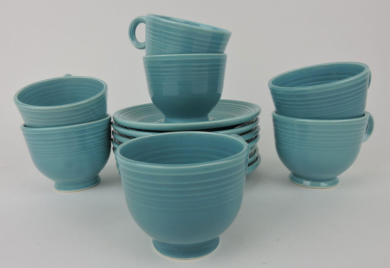 Fiesta cup & saucer group, 7 turquoise (1 of 1)