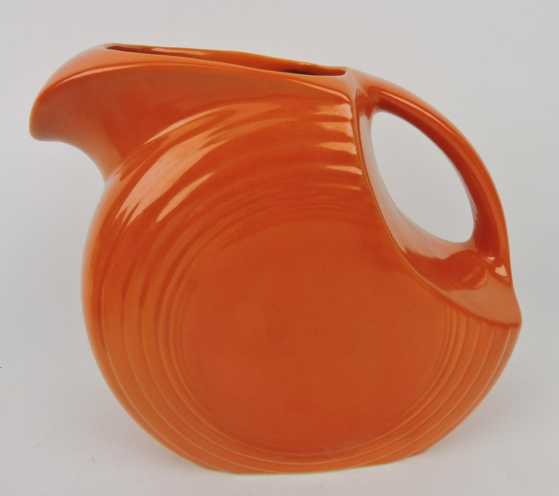 Fiesta disc water pitcher, red, minor nick (1 of 1)