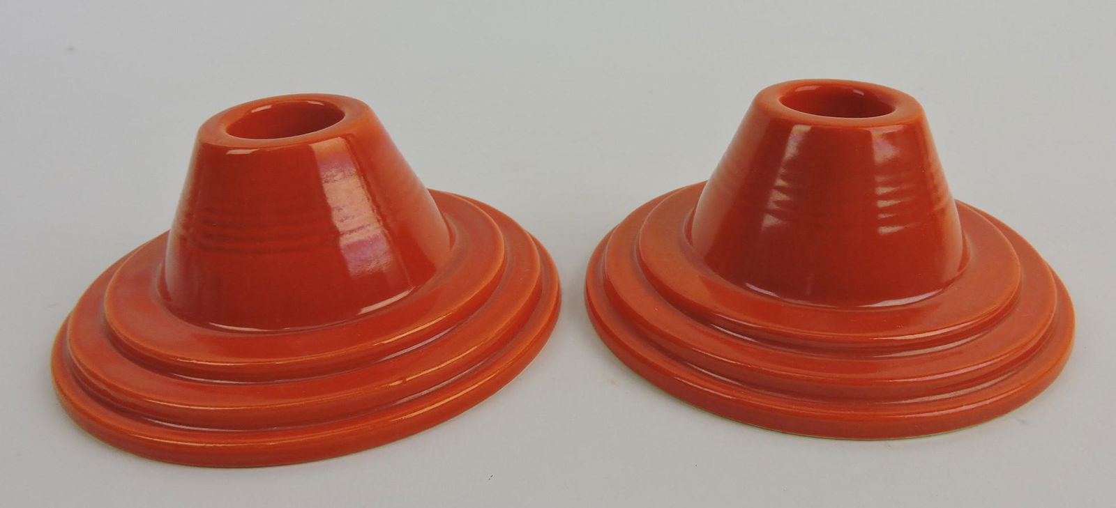 Fiesta Harlequin pair of candle holders, (1 of 1)