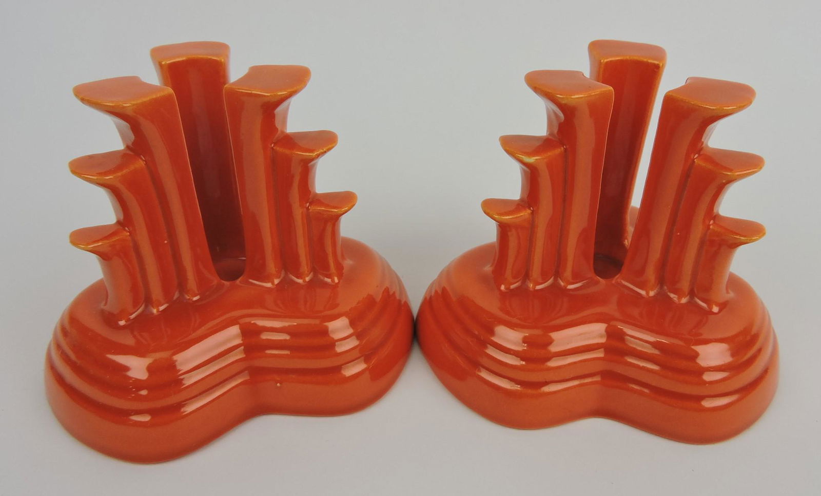 Fiesta pair of tripod candle holders, red (1 of 1)