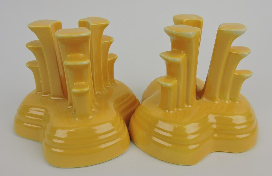 Fiesta pair of tripod candle holders, (1 of 1)