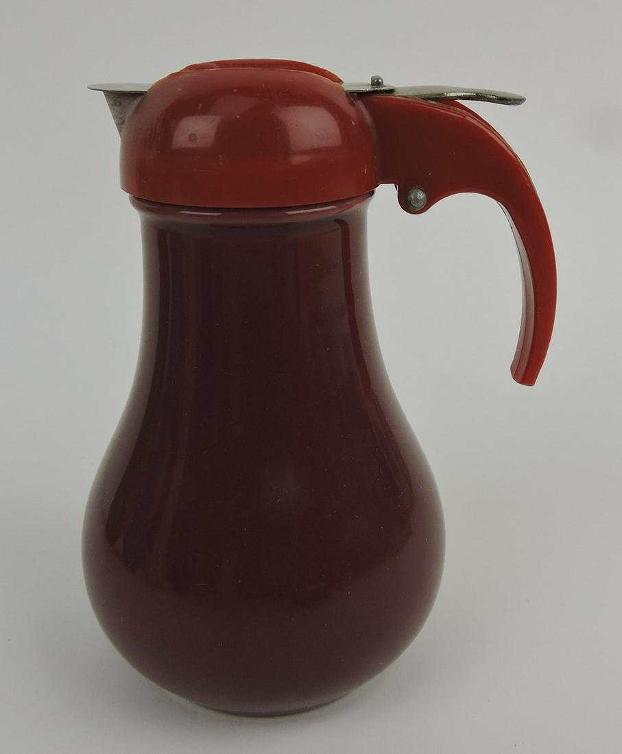 Fiesta style Drip-Cut maroon syrup pitcher (1 of 1)